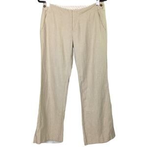 Gap Neutral Minimalist Linen Blend Preppy Old Money Beachy Coastal Flare Pant 4R